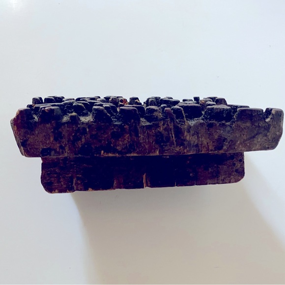 Vintage Textile Stamp Hand-Carved Wooden Print Blocks Textile Fabric Wallpaper - Picture 2 of 5